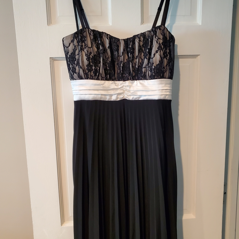 Taboo Black and White Strapless Dress